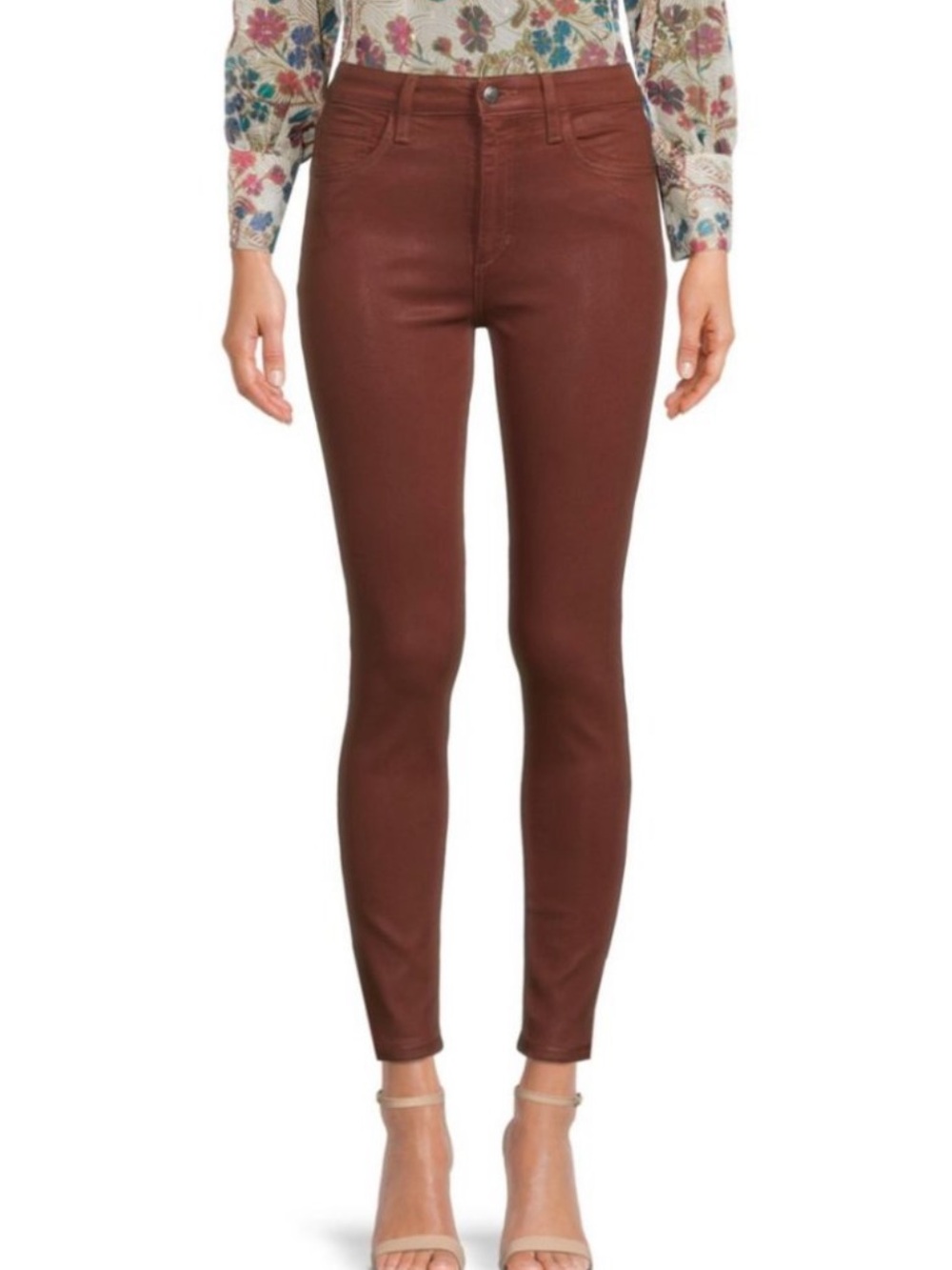Joes jeans high rise coated skinny jeans in saddleback size 26